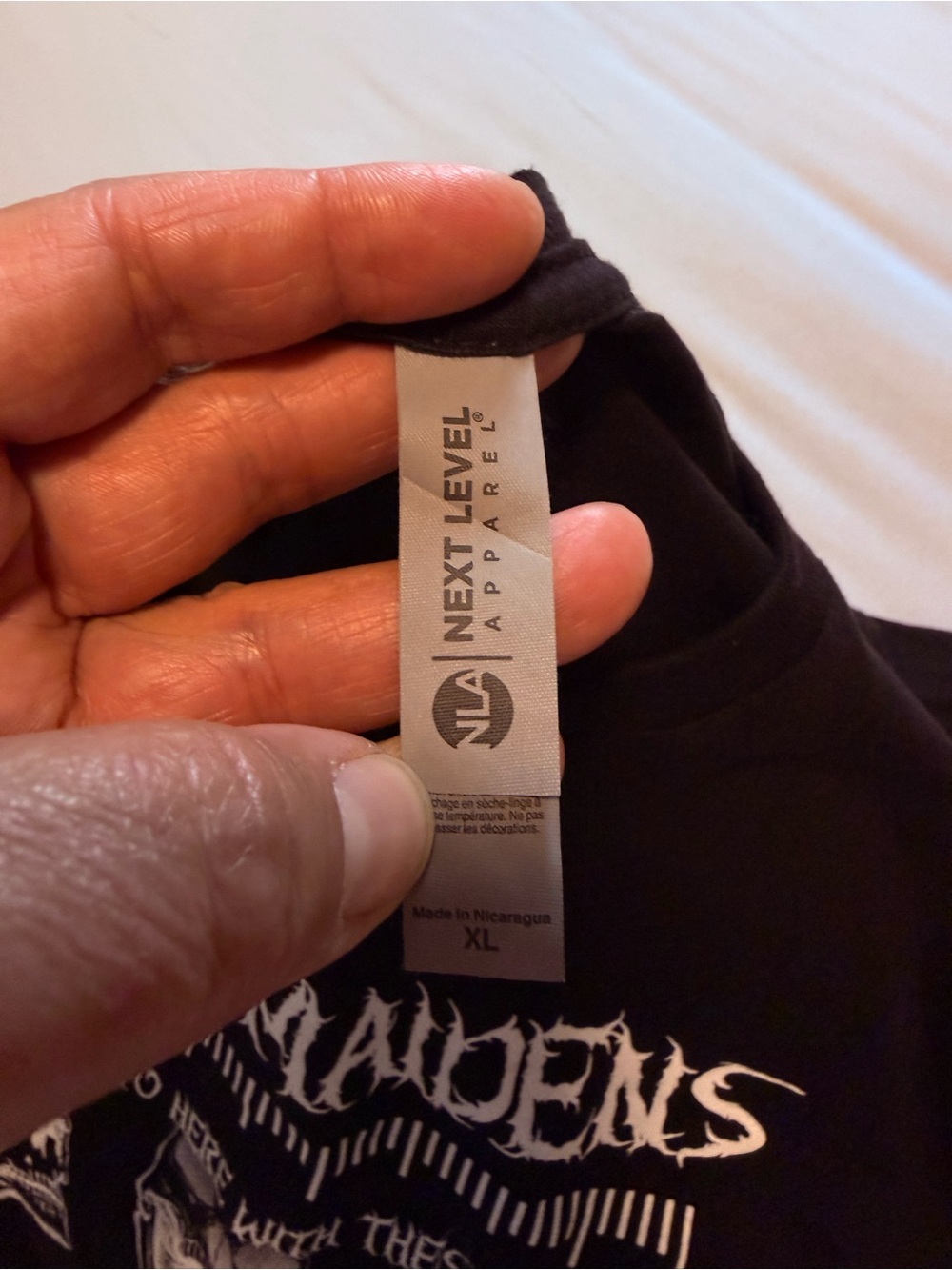 Next Level Apparel Black Graphic Tee with White Skull Artwork - Picture 4 of 5